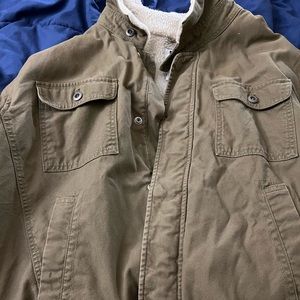 Brown Men’s jacket, thick and warm with a rustic vibe!